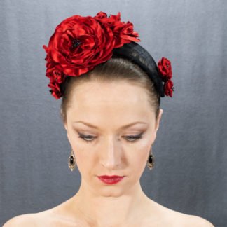 Headband with red flowers <em>Spanish Blossom</em>
