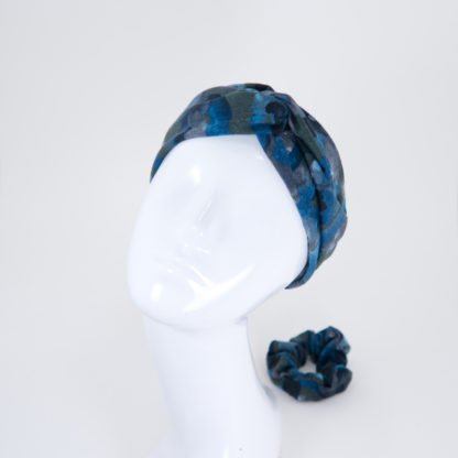 Stirnband Lisa in graublaugrünem Camouflagelook