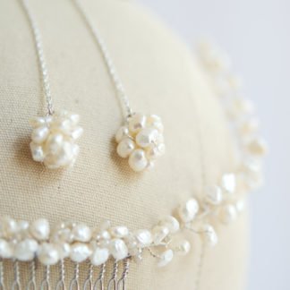 Wedding Jewellery Set Baroque Pearls Detail