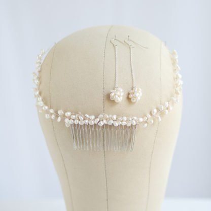 Wedding Baroque Pearls Back Jewellery Set