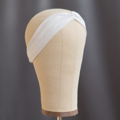 White Muslin Wedding Headband