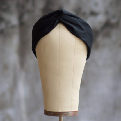 Black Trouser Fabric Headband Front View