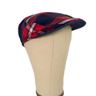 Flatcap Martin von faunauge in rot blauem Karomuster