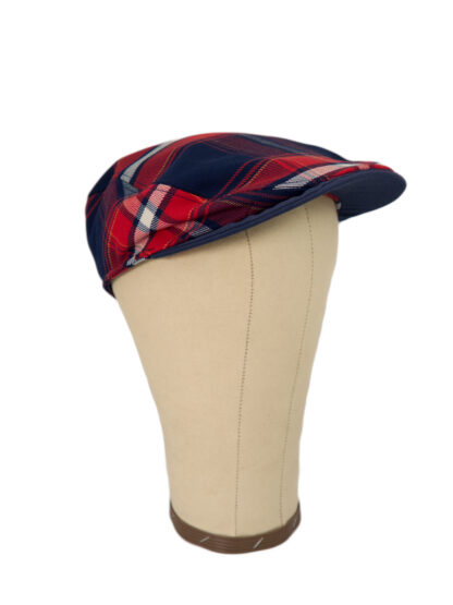 Flatcap Martin von faunauge in rot blauem Karomuster